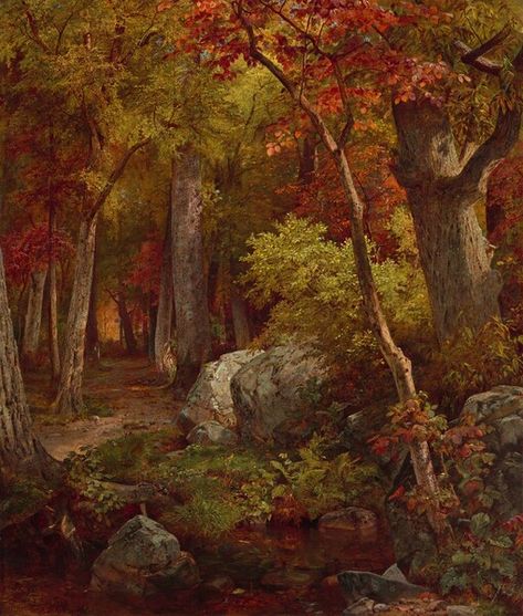 October Pre Raphaelite Paintings, Pre Raphaelite Art, Hudson River School, Forest Painting, Pre Raphaelite, Classic Image, National Gallery Of Art, Forest Landscape, Autumn Forest