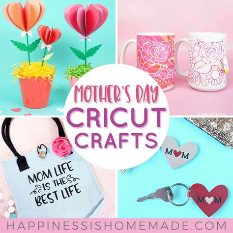 35+ Mother’s Day Cricut craft projects to show Mom just how much you care! Beautiful cards, home décor gifts, and MUCH more! Diy Mother's Day Crafts Cricut, Cricut Mothers Day Projects, Mothers Day Projects, Diy Mother’s Day Key Chains, Circuit Mother’s Day Ideas, Cricut Mothers Day, Homemade Mother’s Day Gifts From Adult Kids, Easy Mother’s Day Card Cricut, Creative Mother's Day Gifts