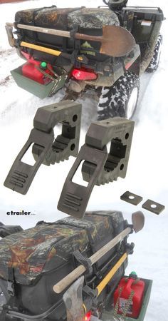 These clamps are great for carrying extra gear on your ATV or UTV. The clamps also have many other uses, from the home and the garage or the basement to an RV, boat, four-wheelers, ATV's. Whatever your need may need may be, this mount will work. The Quick Fist Original Clamps are made in the United States from heavy duty, transportation grade rubber. Atv Gear, Motorcycle Camping Gear, Atv Trailers, Bug Out Vehicle, Truck Mods, Utv Accessories, Motorcycle Camping, Atv Accessories, Four Wheelers