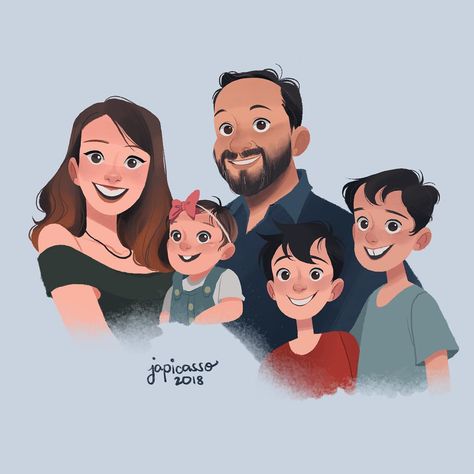 Family Picture Reference Drawing, Family Photos Drawing, Family Photo Illustration, Family Sketch Illustration, Family Cartoon Illustration, Family Picture Cartoon, Procreate Comic, Family Photo Cartoon Drawing, Family Portrait Illustration Drawing