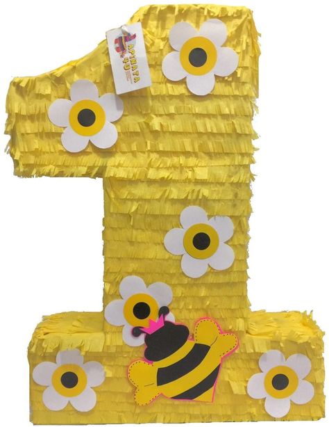 Number One Pinata, One Pinata, Bumblebee Party, Bee Themed Birthday Party, Winnie The Pooh Decor, Bumble Bee Birthday, Bee Theme Party, Bee Supplies, Bee Birthday Party