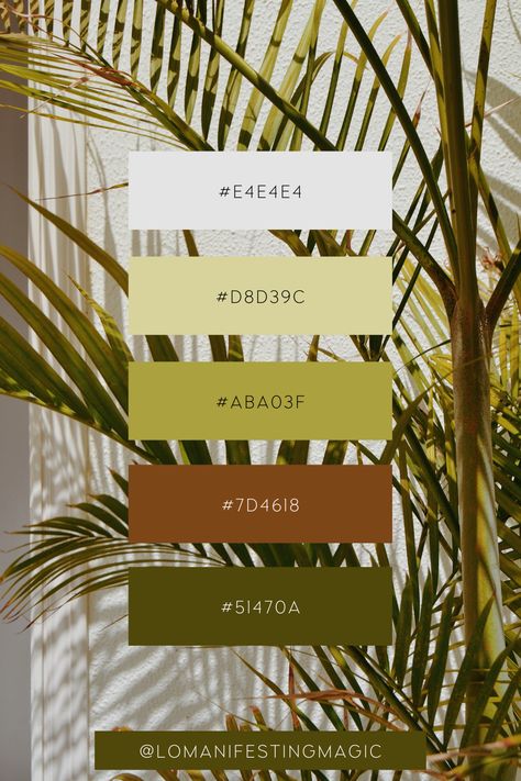 Earth-toned green and brown color palette for organic skincare brand. Uses multiple shades of green and earth tones to evoke nature. Canva Earth Tone Color Palette, Green Brown Color Palette Earth Tones, Earthly Tones Palette, Nature Palette Earth Tones, Natural Organic Color Palette, Organic Palette Color, Filipino Color Palette, Color Palette Nature Earth Tones, Earth Color Palette Nature