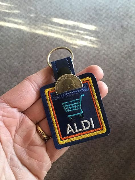 Shopping cart Aldi quarter holder keychain key fob Quarter holder keeper Embroidered Key Fob Shopping cart quarter Coin holder Aldi Quarter Holder, Quarter Keeper, Quarter Holder, Small Business Clothing, Aldi Shopping, Gifts For Yourself, Diy Holder, Unisex Gift, Coin Holder