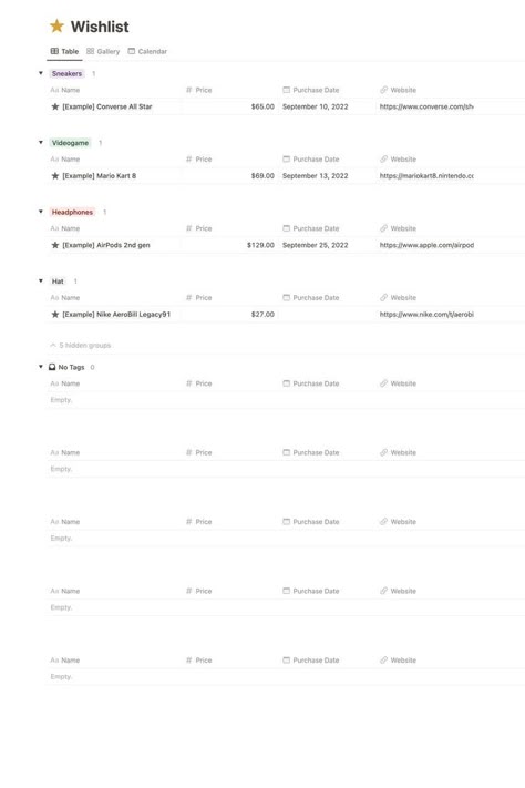 A Online Shopping Wishlist notion template that organise and display your favorite items in a efficient and pleasant way. Download this free notion template now. Notion Wishlist Ideas, Notion Shopping List, Notion Wishlist Template, Notion Wishlist, Notion School, Free Notion Templates, Wishlist Template, Notion Library, Notion Setup