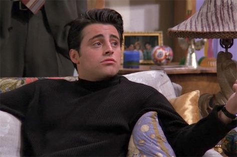 Joey's classic black turtleneck. Friends Joey, Friends Season 1, Joey Tribbiani, Friends Season, Black Turtleneck, Just In Time, Season 1, For Friends, In Time