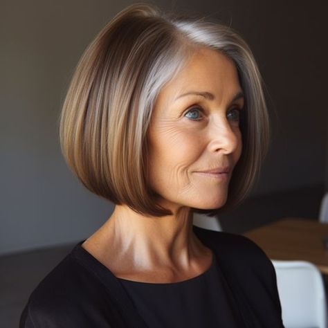 85 Flattering Hairstyles for Women Over 70 Haircuts For Women Over 55 Best Hairstyles, Hairdos Shoulder Length Hair, One Lenght Hairstyle Women, All One Length Short Hair, Chin Length Silver Hair, Hair Styles For Gray Hair Over 50 Short, Short One Length Haircut, Bob Hairstyles Without Bangs, Bob Straight Hairstyles