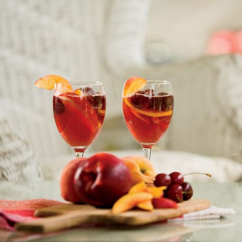 Summer Stone Fruit Sangria Summer Cobbler, Stone Fruit Sangria, Chef And The Farmer, Fruit Sangria, Crisp Recipes, Sangria Red, Fruit Cobbler, Red Sangria, Delicious Drink Recipes