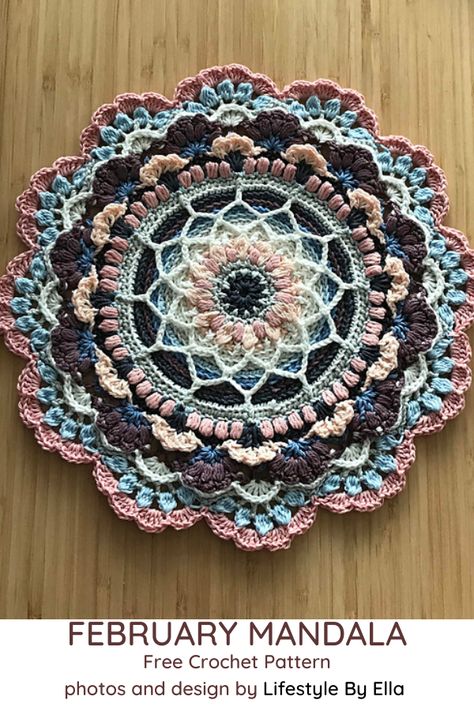 Stunning Crochet Mandala Pattern For Your Leftover Yarn #knittingandcrochet #knitting #and #crochet #knit #and #crochet #daily Free Crochet Mandala Pattern, Crochet Mandala Square, Mandala Crochet Free Pattern, Mandala Craft, Mandala Yarn, Mandala Crochet, Leftover Yarn, Crochet Mandala Pattern, Crochet Wall Hangings