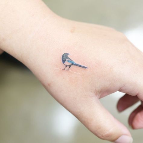 Magpie Tattoo, Tiny Bird Tattoos, Bluebird Tattoo, Small Hand Tattoos, Bird Tattoo, Old Tattoos, Jewelry Tattoo, Little Tattoos, Birds Tattoo