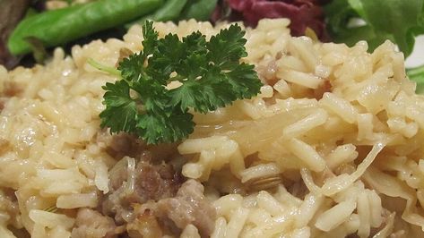 German Rice Recipe - Allrecipes.com | Allrecipes German Rice, Chicken Soup Base, Traditional German Food, Bratwurst Recipes, Bavarian Recipes, Bratwurst Sausage, European Recipes, German Recipes, Easy Comfort Food