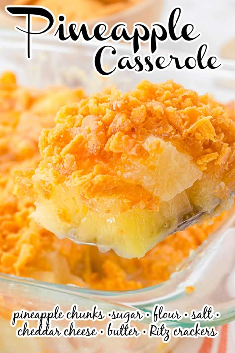 Cheesy Apple Casserole, Crockpot Pineapple Casserole, Southern Living Pineapple Casserole, Cheesy Pineapple Casserole, Paula Deen Pineapple Casserole, Pineapple Au Gratin Recipe, Pineapple Casserole With Ritz Crackers, Cheesy Pineapple, Easy Pineapple Casserole Recipe