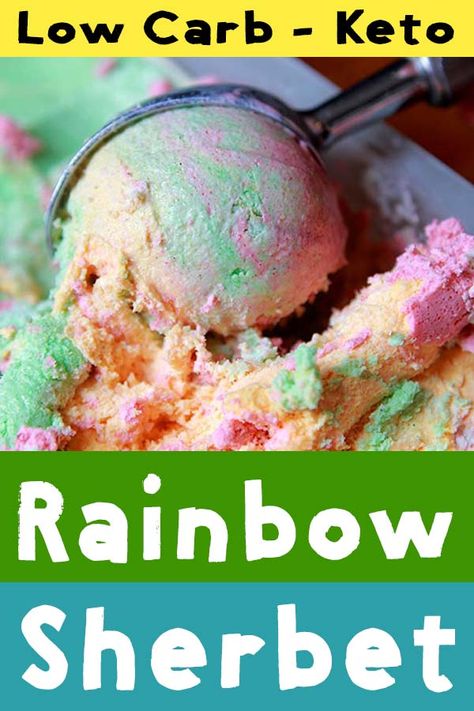 This is a low carb and Keto recipe for homemade sherbet.  It’s an easy to make frozen treat with only 7g net carbs per serving. Homemade Sherbet, Sherbet Recipes, Keto Treats, Delish Desserts, Low Carb Ice Cream, Ayurvedic Healing, Rainbow Sherbet, Keto Ice Cream, Keto Friendly Desserts