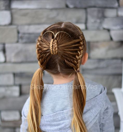 Hairstyles Butterfly, Butterfly Hairstyle, Easy Toddler Hairstyles, Butterfly Braid, Toddler Hairstyles, Easy Toddler, Butterfly Style, Pigtail Braids, Pigtail Hairstyles