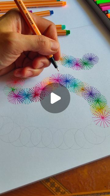 Cool Art Drawings Doodles, Doodle Numbers Hand Lettering, Easy Drawings Patterns, Color Doodle Art, Day And Night Drawing Easy, Repeat Pattern Art, Cute Doodle Tutorial, How To Draw An Optical Illusion, Highlighter Art Easy