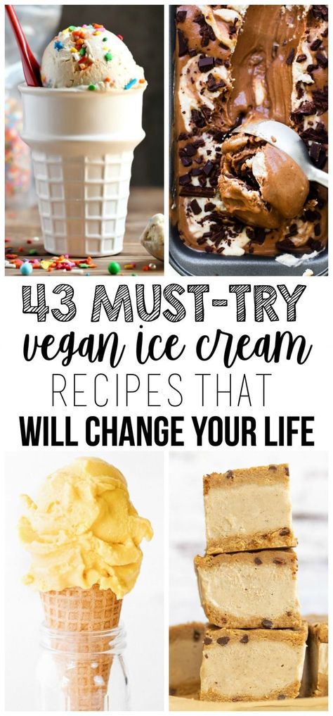 43 AMAZING Vegan Ice Cream Recipes That Will Change Your Life! Vegan Cookie Dough Ice Cream, Vegan Ice Cream Recipes, The Loopy Whisk, Banana Ice Cream Vegan, Best Vegan Ice Cream, Loopy Whisk, Frozen Yogurt Blueberries, Pumpkin Spice Ice Cream, Dairy Free Brownies