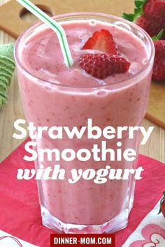 Easy Smoothie Recipes With Yogurt, Strawberry Smoothie Without Milk, Healthy Strawberry Shake, Wawa Strawberry Smoothie Recipe, Yogurt Based Smoothies, Smoothie With Yogurt And Frozen Fruit, Easy Fruit Smoothie Recipes Simple, Healthy Yogurt Smoothies, Creamy Strawberry Smoothie