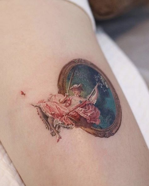 Kpop Tattoo, Swing Tattoo, 16 Tattoo, Jean Honore Fragonard, M Tattoos, 4 Tattoo, Tatuaje A Color, Painting Tattoo, Aesthetic Tattoo