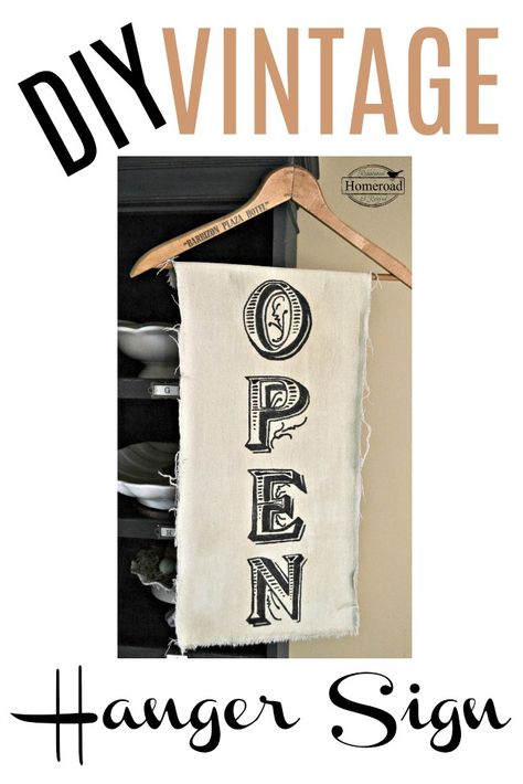 Create a vintage look sign for anything using this DIY tutorial. Homeroad.net #sign #open #canvas #vintagesign #opensign We Are Open Sign, Apt Decorating Ideas, Cool Crafts Diy, Paint A Canvas, Diy Projects Kids, Repurposed Home Decor, Retail Store Interior Design, Open Sign, Using Stencils