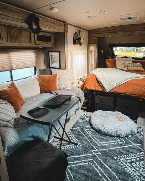 Rv Couch, Rv Decorating, Rv Interior Remodel, Camper Interior Design, Pull Out Couch, Rv Makeover, Rv Renovations, Camper Remodel, Camper Living