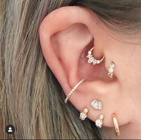 Stacked Lobes, Ear Curation, Tragus Conch, Tattoo Shop, Tragus, Conch, Earings Piercings, Ear Piercings, Ear Cuff