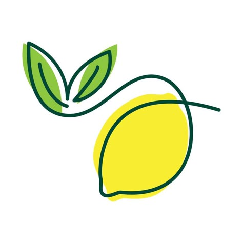 Lemonade Logo Design, Lemon Logo Design, Lime Illustration, Citrus Logo, Lemon Vector, Lemon Logo, Colorful Logo Design, Lines Art, Colorful Logo