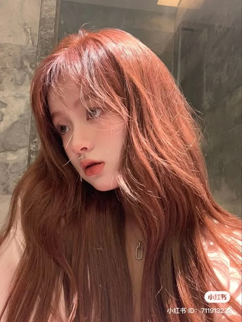 Korean Hair Colour, Spring Red Hair, Spring Red Hair Color, Hair Color Images, Ulzzang Hair, Red Hair Inspiration, Korean Hair Color, Dip Dye Hair, Red Hair Inspo