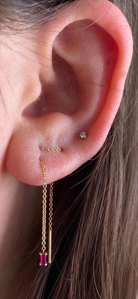 Curated ear, threader design, ear piercings Snake Ears, Curated Ear, Ear Threader, Helix Ear, Ring Ideas, Ear Cuff, With Love, Jewelry Accessories, My Favorite