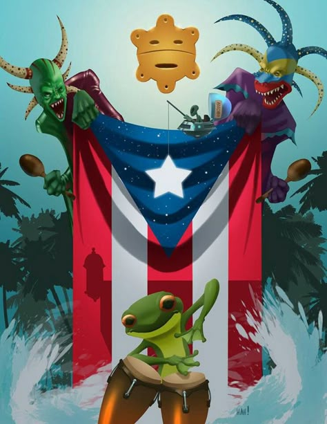 Boricua que lindo                                                                                                                                                                                 More Puerto Rican Power, Puerto Rico Tattoo, Puerto Rican Artwork, Taino Symbols, Puerto Rico Island, Taino Indians, Puerto Rico Pictures, Puerto Rico Food, Puerto Rico History