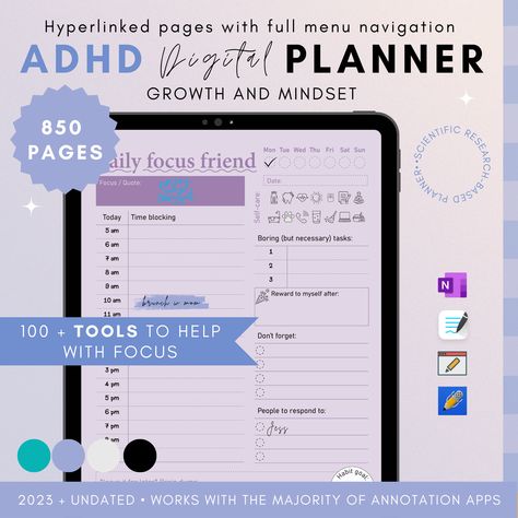 Our planner, compatible with GoodNotes, NoteShelf, Notability and other PDF annotation apps, is based on the latest neuroscience and behavioural psychology research to help optimize the neurodivergent brain. Goodnotes Android, Neurodivergent Brain, Digital Planner For Ipad, Habits And Routines, Behavioral Psychology, Planner For Ipad, Planner Apps, Focus 3, Planning Pages