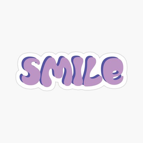 Get my art printed on awesome products. Support me at Redbubble #RBandME: https://www.redbubble.com/i/sticker/Smile-in-Purple-by-jomsdoodles/118892555.EJUG5?asc=u Preppy Widgets Purple, Purple Art Prints, Purple Aesthetic Words, Purple Stickers Printable, Purple Stickers Aesthetic Printable, Purple Stickers Aesthetic, Stickers Purple Aesthetic, Cute Purple Stickers, Stickers To Print Aesthetic