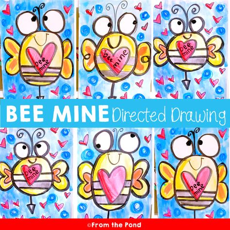 Valentines Art Grade Two, Valentine Art For Kindergarteners, Valentine’s Day Art Grade 1, Easy Kindergarten Valentines Day Craft, Grade 3 Valentines Art, Valentines Art Lessons Elementary, Valentine Directive Drawing, Valentines Art 2nd Grade, Valentine Directed Drawing Kindergarten