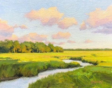 Marsh Painting, Florida Art, Landscape Art Painting, Great Paintings, Art Inspiration Painting, Painting Art Projects, Small Paintings, Canvas Art Painting, Abstract Art Painting