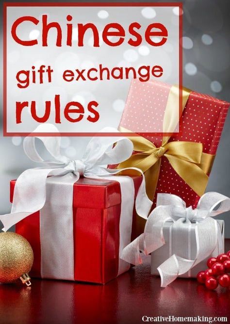 Fun, easy Chinese gift exchange rules and ideas for your next office or church Christmas party. #christmas #christmasgifts #holidaygifts #christmasparty #christmaspartyideas Chinese Gift Exchange Ideas, Gift Exchange Rules, Chinese Gift Exchange, Christmas Gift Exchange Party, Gift Exchange Ideas, Chinese Christmas, Church Christmas Party, Gift Exchange Party, Christmas Gift Exchange Games