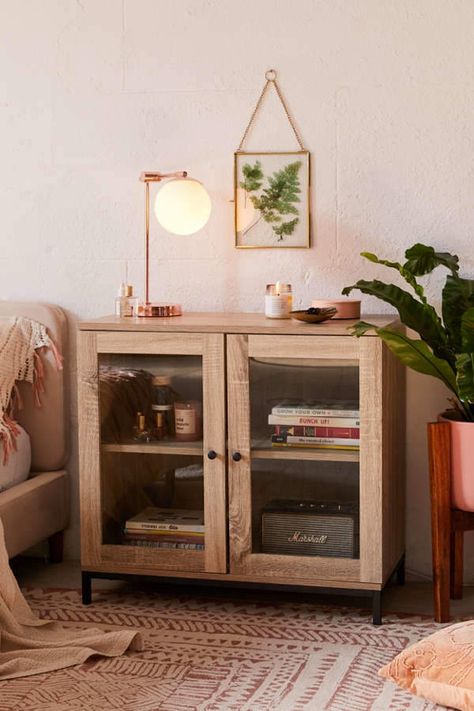 Nadia Display Cabinet  | Scandinavian Interior Design | #scandinavian #interior Earthy Home Decor, Stylish Bedroom Design, Casa Vintage, Apartment Furniture, Stylish Bedroom, Dressing Room Design, Boho Living Room, Hallway Decorating, Display Cabinet