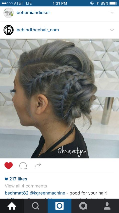 Silver Hair Updo, Updo Ideas, Updos For Medium Length Hair, Popular Haircuts, Short Hair Updo, Medium Length Hair, Wedding Updo, Trending Hairstyles, Braided Updo