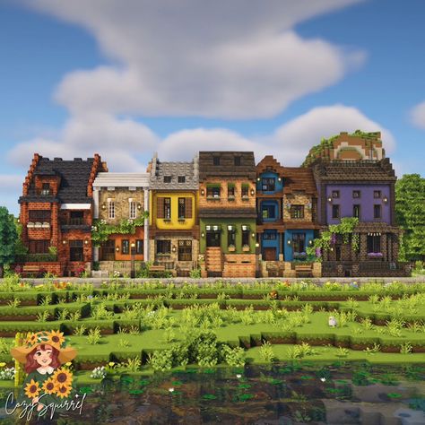 🌈HAPPY PRIDE MONTH!! Love wins!!🏳️‍🌈 I really wanted to create something for Pride Month and I had so much fun creating these rainbow townhomes. You can download this world on my Ko-Fi - link in bio! Shader: BSL Texture: Mizuno's 16 Craft CIT Packs Used: Mizuno's 16 Craft CIT, Ghoulcraft, Garden Breeze, Hananacraft #minecraft #pridemonth #minecraftpride #minecraftideas #townhomes #minecrafttownhouse #lgbt #mizunos16 Minecraft Townhome Ideas, Colourful Minecraft House, Minecraft Colorful Houses, Town Center Minecraft, Minecraft Town Layout, Fun Minecraft Builds, Minecraft World Ideas, Rainbow Minecraft, Minecraft Enchantments