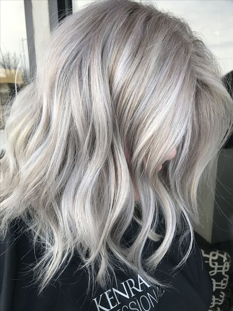 Icy blonde by Kathy Nunez Icy Toned Blonde, Silver Toned Blonde Hair, Grey Hair Weave, Icy Blonde Hair Color, Grey Blonde Hair, 2018 Hair, Grey Blonde, Icy Blonde Hair, Silver Blonde Hair