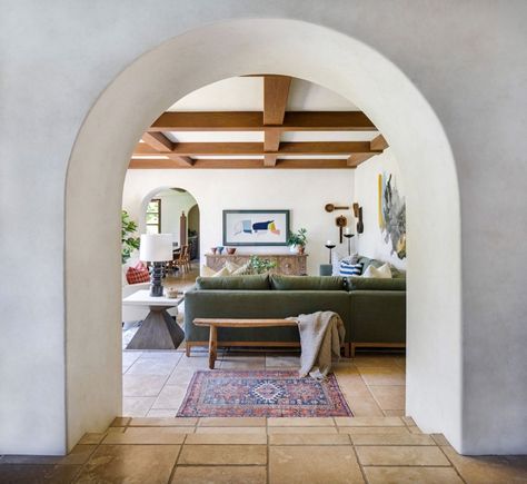 This traditional home with its spacious living spaces is a study of beautiful Spanish Colonial design, renovated by Denise Morrison Interiors in Laguna Niguel, California. Spanish Colonial Interior Design, Modern Spanish Colonial, Morrison Interiors, Spanish Living Room, Colonial Modern, Modern Spanish Style, Spanish Interior, Spanish Style Architecture, Barrel Ceiling