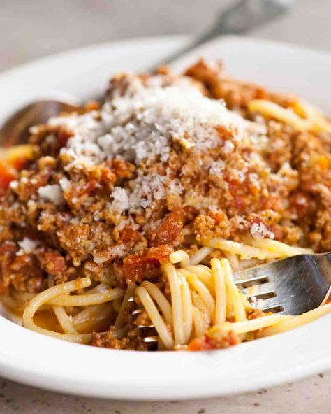 Bolognese Sauce Slow Cooker Bolognese Sauce, Slow Cooker Bolognese, Bolognese Sauce Recipe, Cold Weather Comfort Food, Cooking With White Wine, Martha Stewart Recipes, Bolognese Recipe, Bolognese Sauce, Meat Sauce