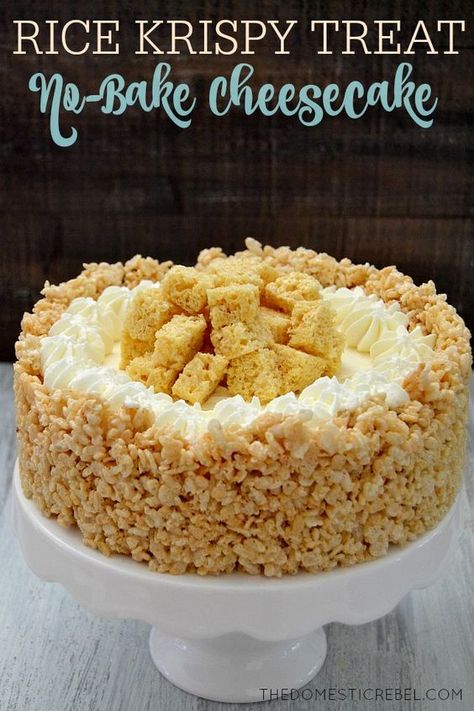 Marshmallow Cheesecake, Coconut Dessert, Baked Cheesecake Recipe, Rice Krispy, Bake Cheesecake, Gateaux Cake, Best Cake Recipes, Crispy Treats, Rice Krispie Treats