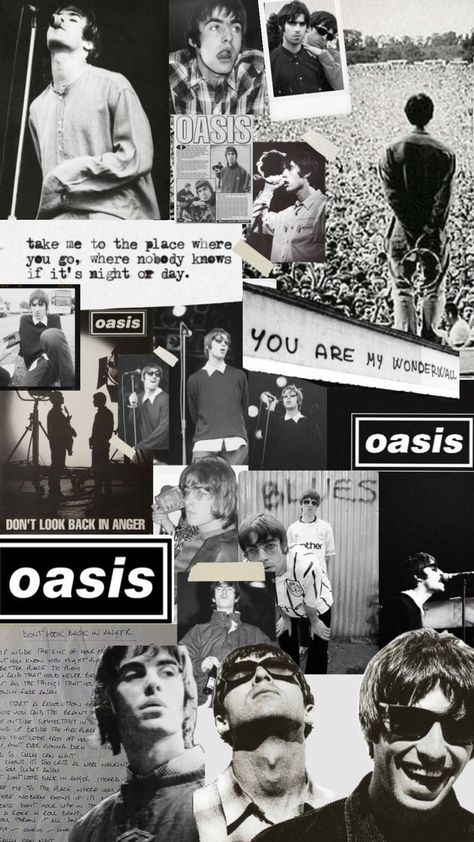 Oasis Aesthetic Band, Liam And Noel Gallagher Wallpaper, Oasis Wallpaper, Wonderwall Oasis, Oasis Album, Indie Kidz, Oasis Band, Liam And Noel, Look Back In Anger