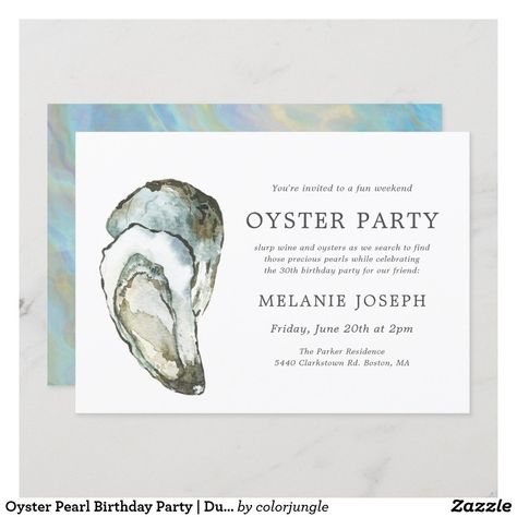 Oyster Party, Pearl Birthday Party, Oyster Roast, Pearl Party, Party Hardy, 21st Birthday Invitations, Mermaid Birthday Invitations, 30th Birthday Invitations, 40th Birthday Invitations