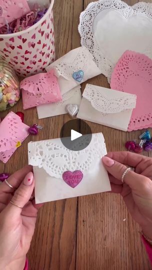 14K views · 36 reactions | Make these easy Valentine envelopes with paper heart doilies from the dollar store 💕 #valentines #valentineenvelope #dollartree #crafts #diy #madewithlove #facebook #valentine | Lacie Nicole Valentine Cards Handmade Simple, Valentine Envelopes, Heart Doilies, Diy Doily, Valentines Envelopes, Table Pieces, Valentine Cards Handmade, Valentine Crafts For Kids, Diy Envelope