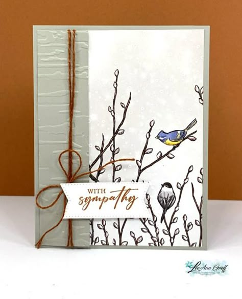 Winterly birds Nested Friends, Stampin Up Sympathy Cards, Stampin Up Valentine Cards, Sympathy Cards Handmade, Gray Granite, Stamping Projects, Hand Stamped Cards, December 2024, Designer Paper