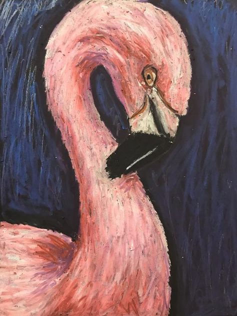 Flamingo Canvas, Chalk Pastel Art, Flamingo Wall Art, Soft Pastel Art, Pastel Artwork, Oil Pastel Paintings, Flamingo Art, Oil Pastel Art, Oil Pastel Drawings