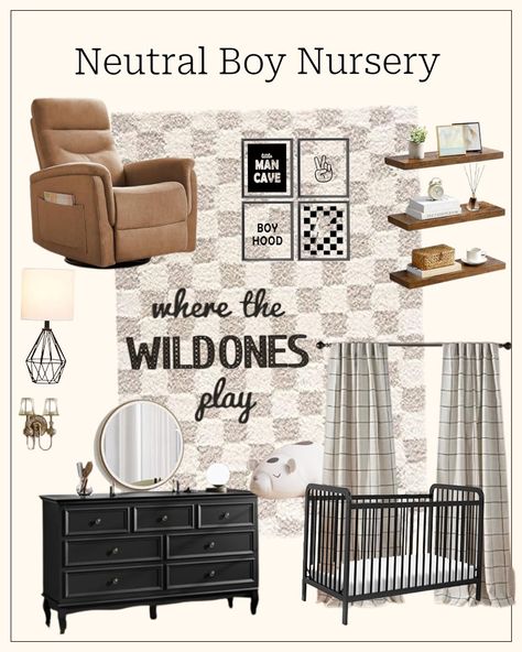 Check out this photo from __jess_hilyard Little Man Cave Nursery, Unique Nursery Themes, Nursery Collage, Man Cave Nursery, Neutral Boy Nursery, Nursery Room Furniture, Nursery Style, Unique Nursery, Collage Inspiration