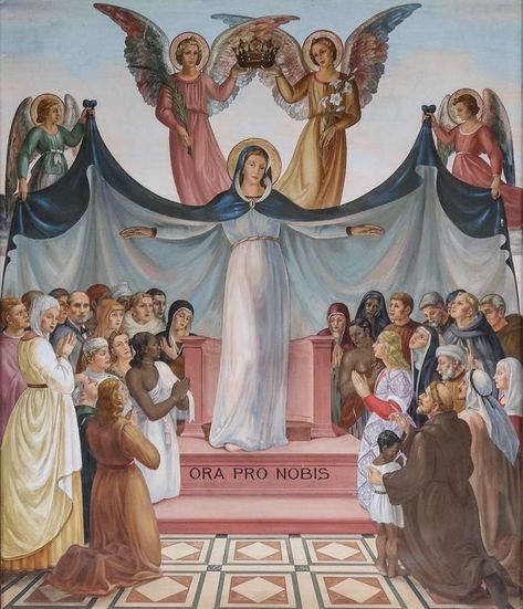 Mary Mother Of The Church, Church Mural, Mother Of Christ, The Visitation, Pentecost Sunday, Mama Mary, Catholic Images, Catholic Priest, Bride Of Christ