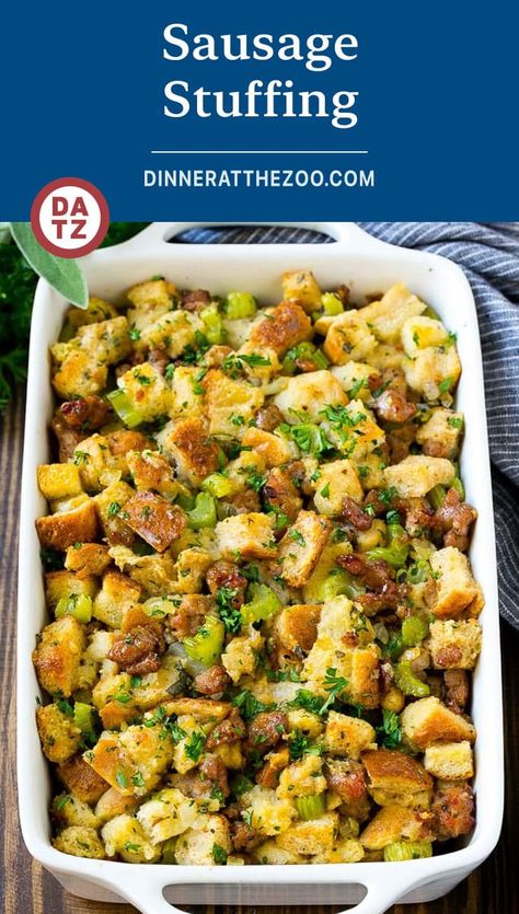 Sausage Stuffing Cornbread Stuffing With Sausage, Sausage Stuffing Recipe Thanksgiving, Make Ahead Stuffing, Stuffing With Sausage, Traditional Stuffing Recipe, Classic Stuffing Recipe, Best Stuffing Recipe, Easy Stuffing Recipe, Sausage Stuffing Recipe