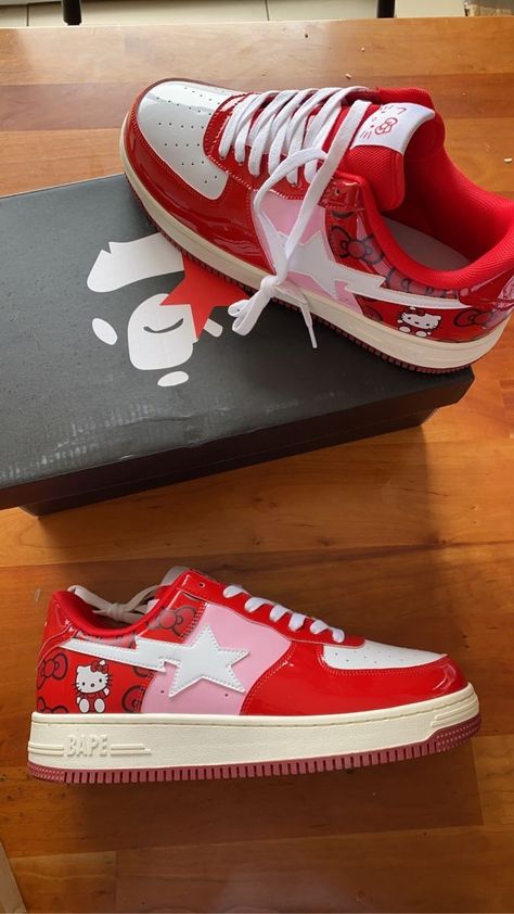 Bapestas Hello Kitty, Bapesta X Hello Kitty, Hello Kitty Shoes Nike, Hello Kitty Bapestas, Hello Kitty Bapesta Shoes, Hello Kitty Bape Shoes, Hello Kitty Wishlist, Bape Hello Kitty, Bape X Hello Kitty