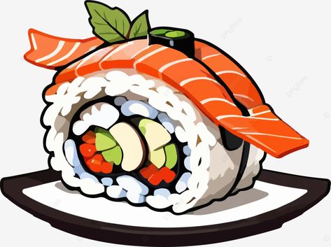 sushi tuna cartoon illustration sushi food japan png Sushi Png, Sushi Clipart, Sushi Illustration, Sushi Cartoon, Food Elements, Tuna Sushi, Food Japan, Cartoon Clipart, Food Painting